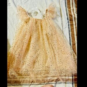 Sparkle tulle beige dress
